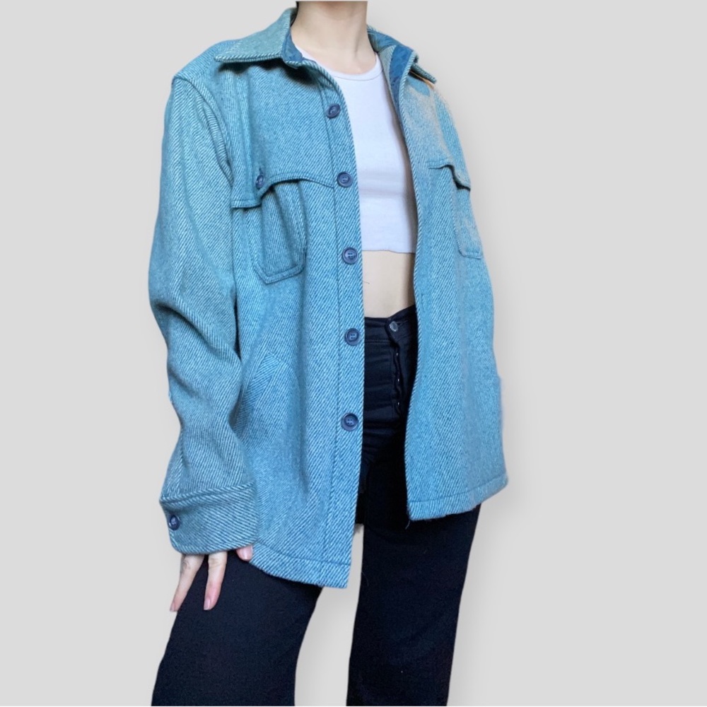 Woolrich wool blend blue shacket